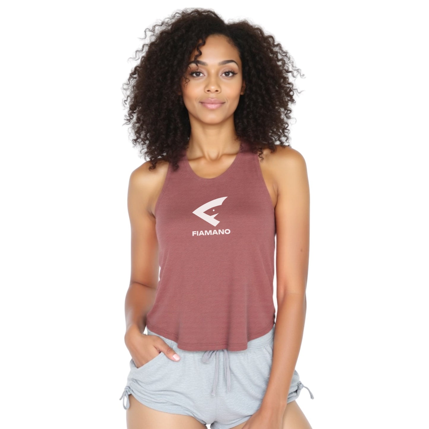 Women's Mauve Racerback Cropped Tank