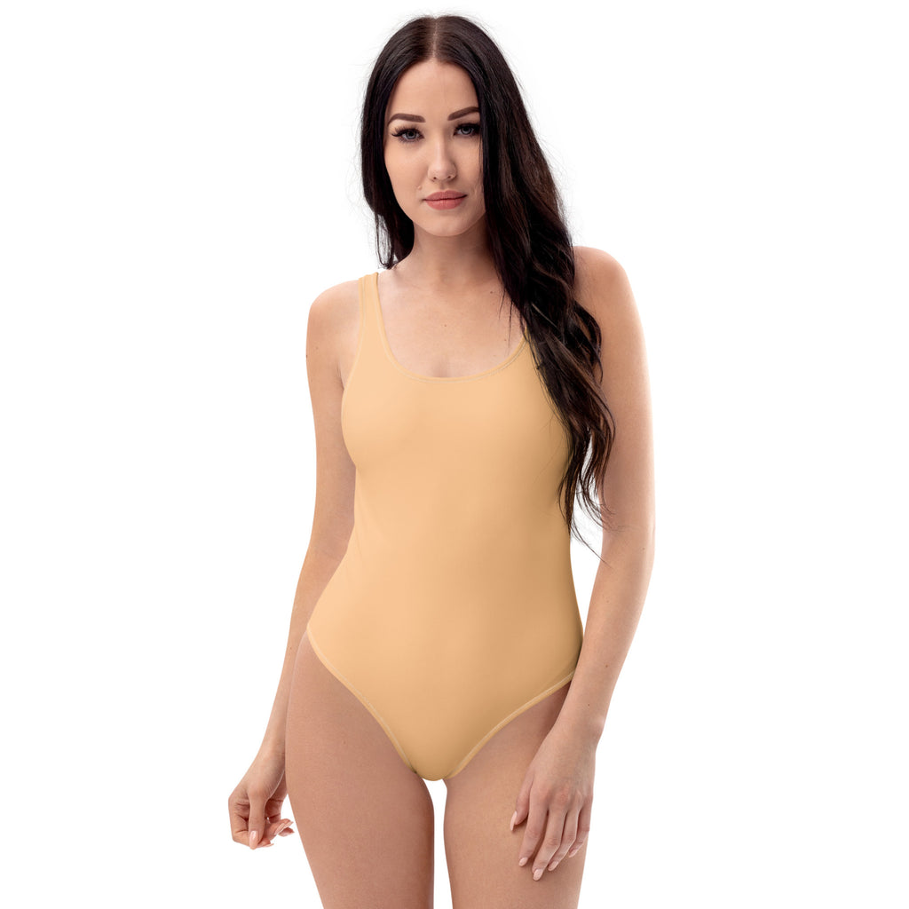 orange one-piece swimsuit