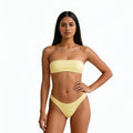 yellow V-cut bikini bottom