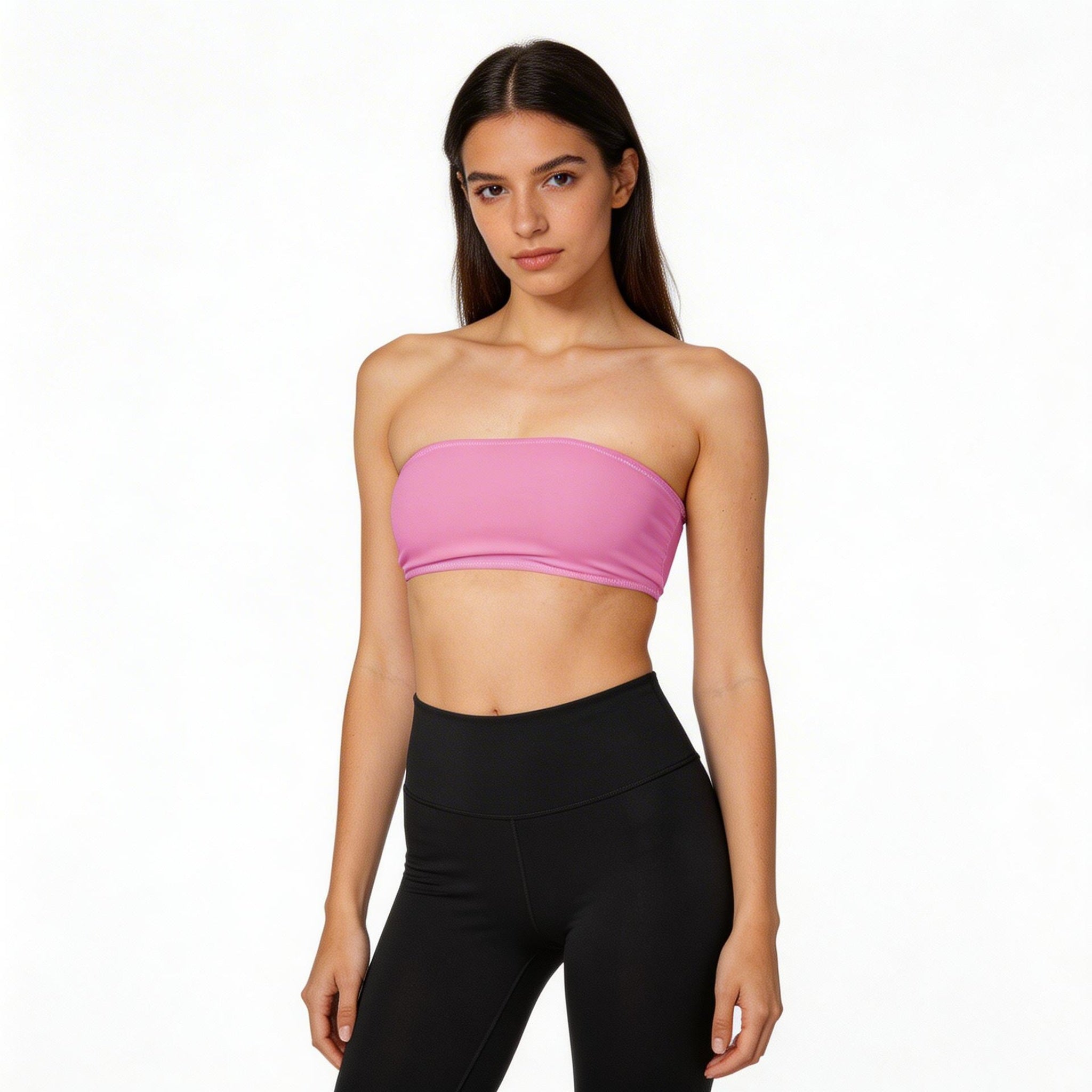 pink bandeau bikini top
