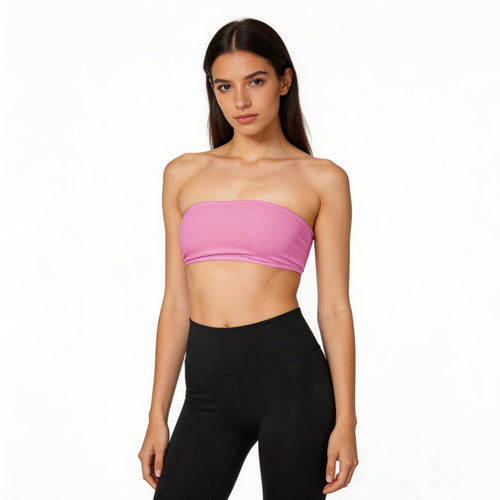 pink bandeau bikini top