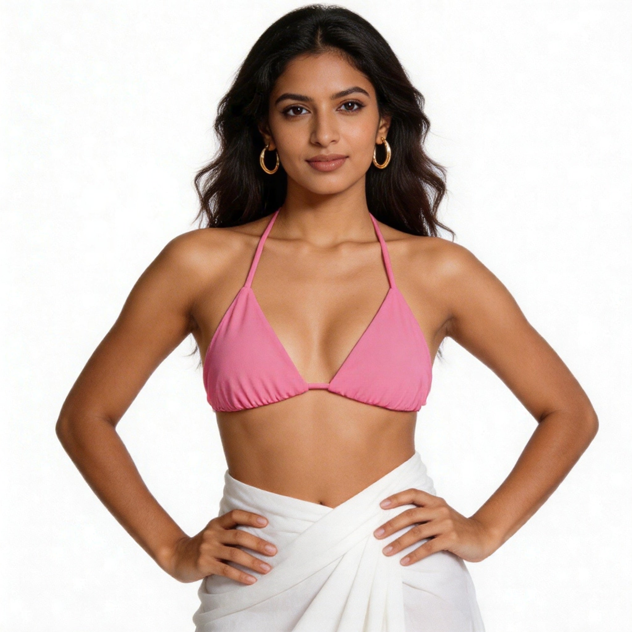 pink string bikini top