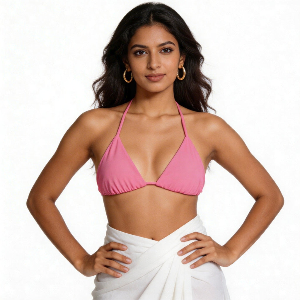 pink string bikini top