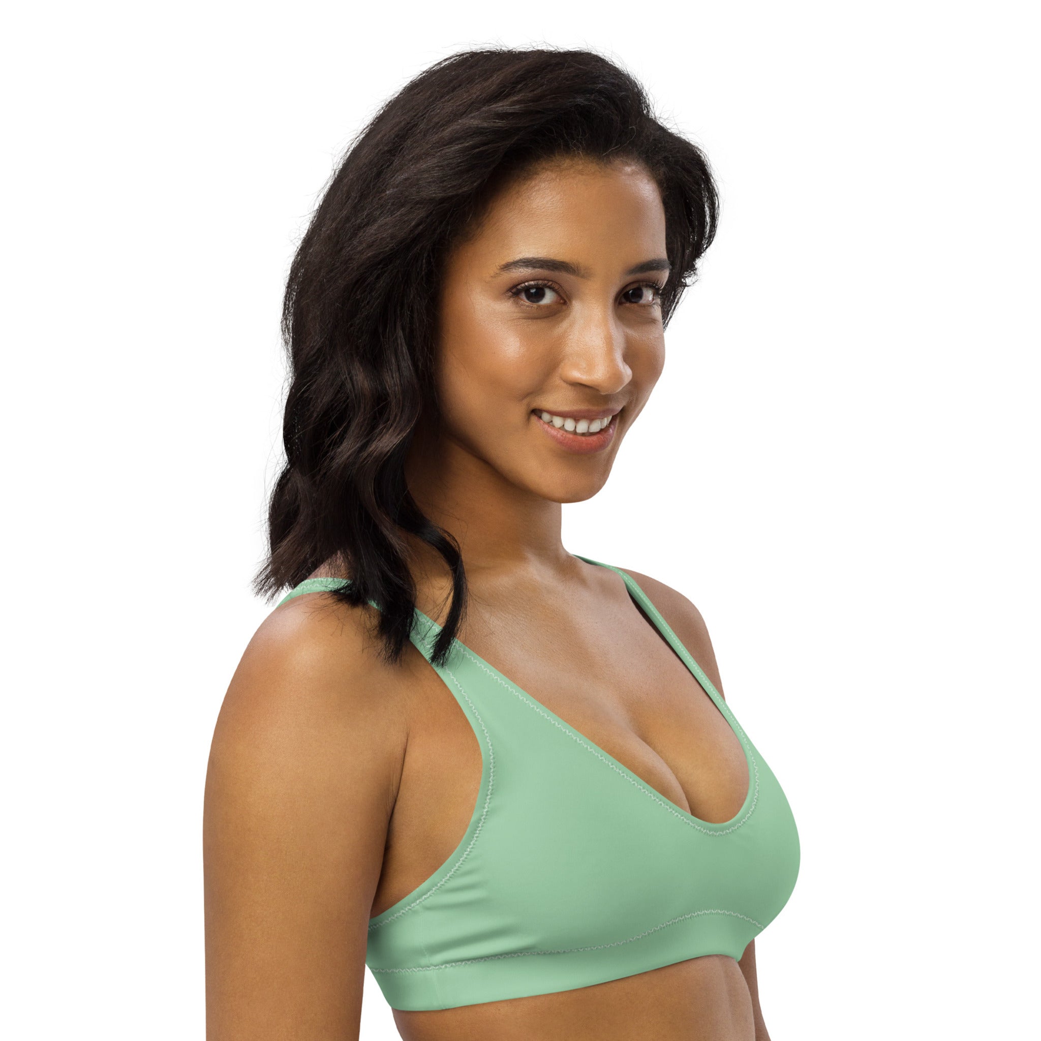 green padded bikini top