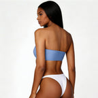 blue bandeau bikini top