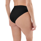 black high-waisted bikini bottom