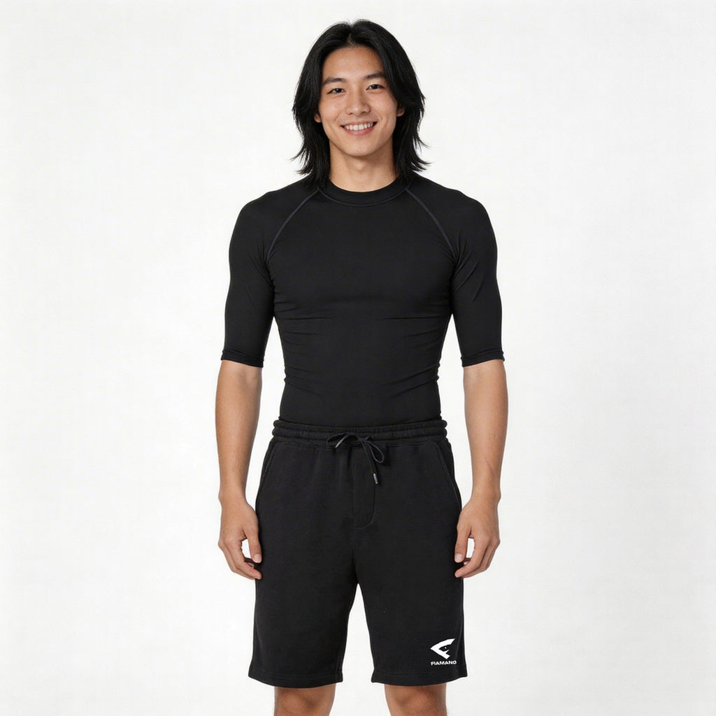 men's black leisure shorts