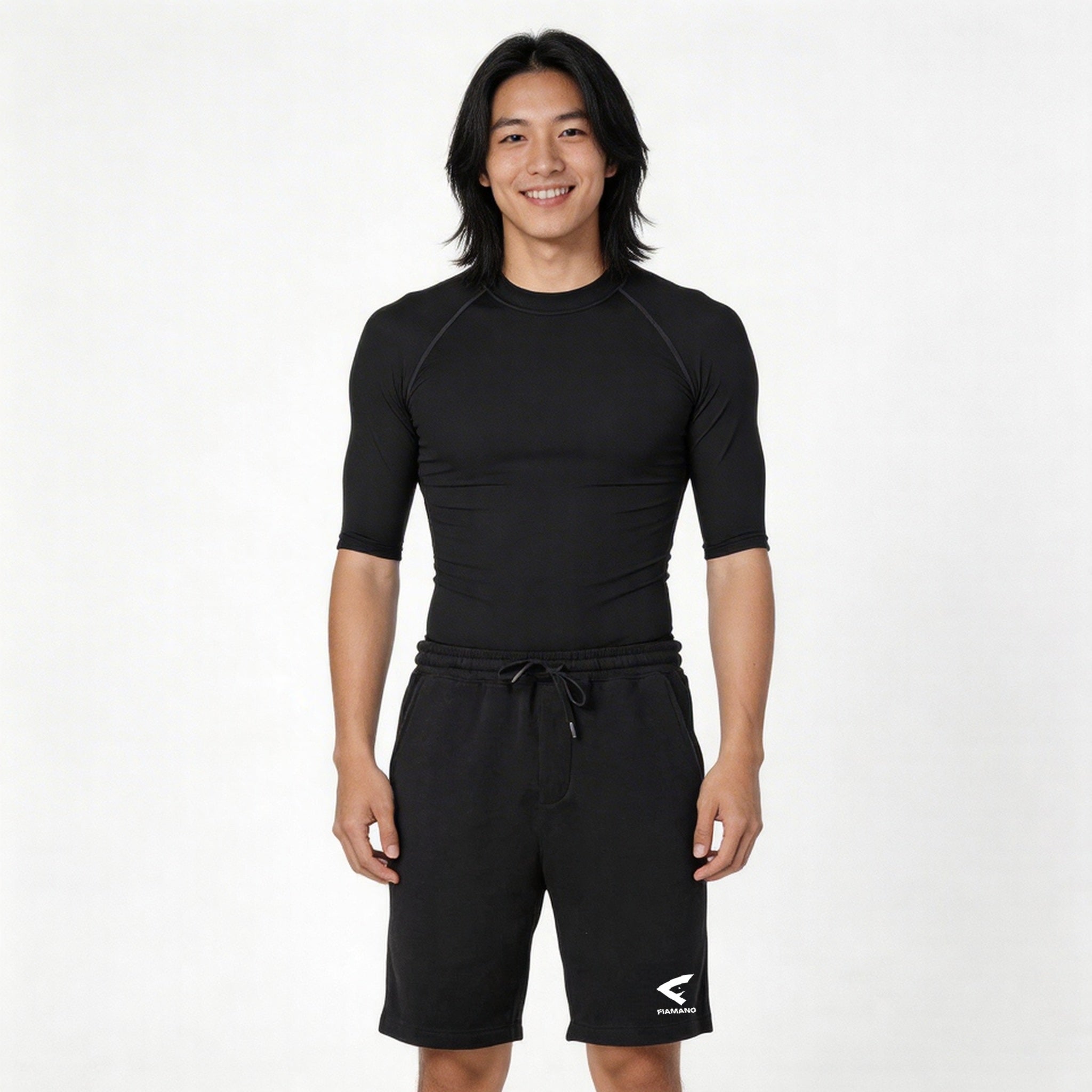 men's black leisure shorts