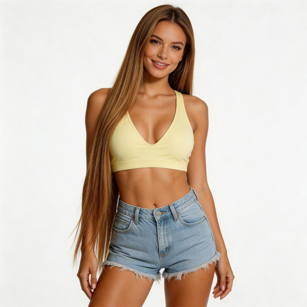 yellow padded bikini top