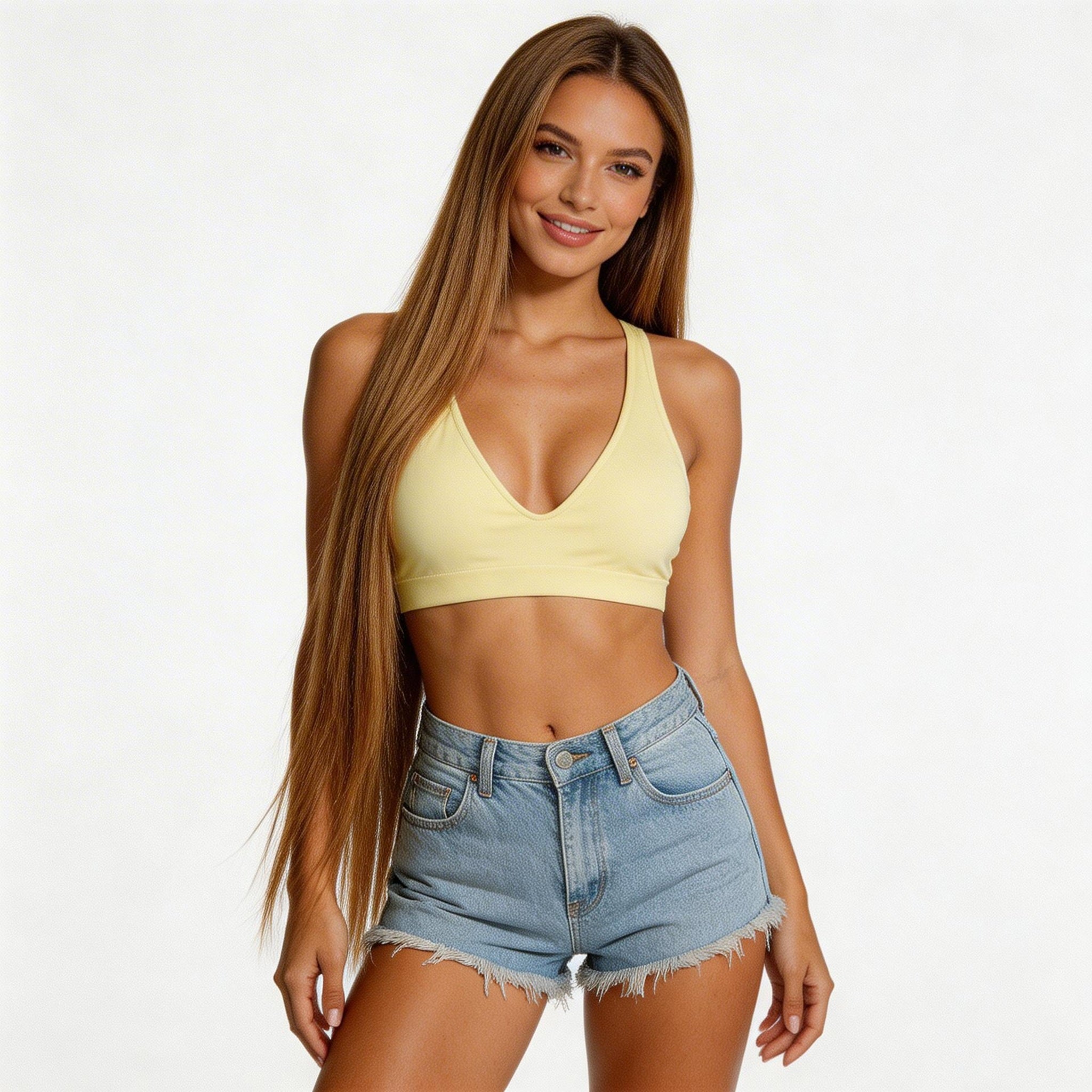 yellow padded bikini top