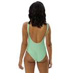 green one-piece swimsuit