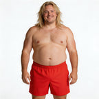 red swim trunks
