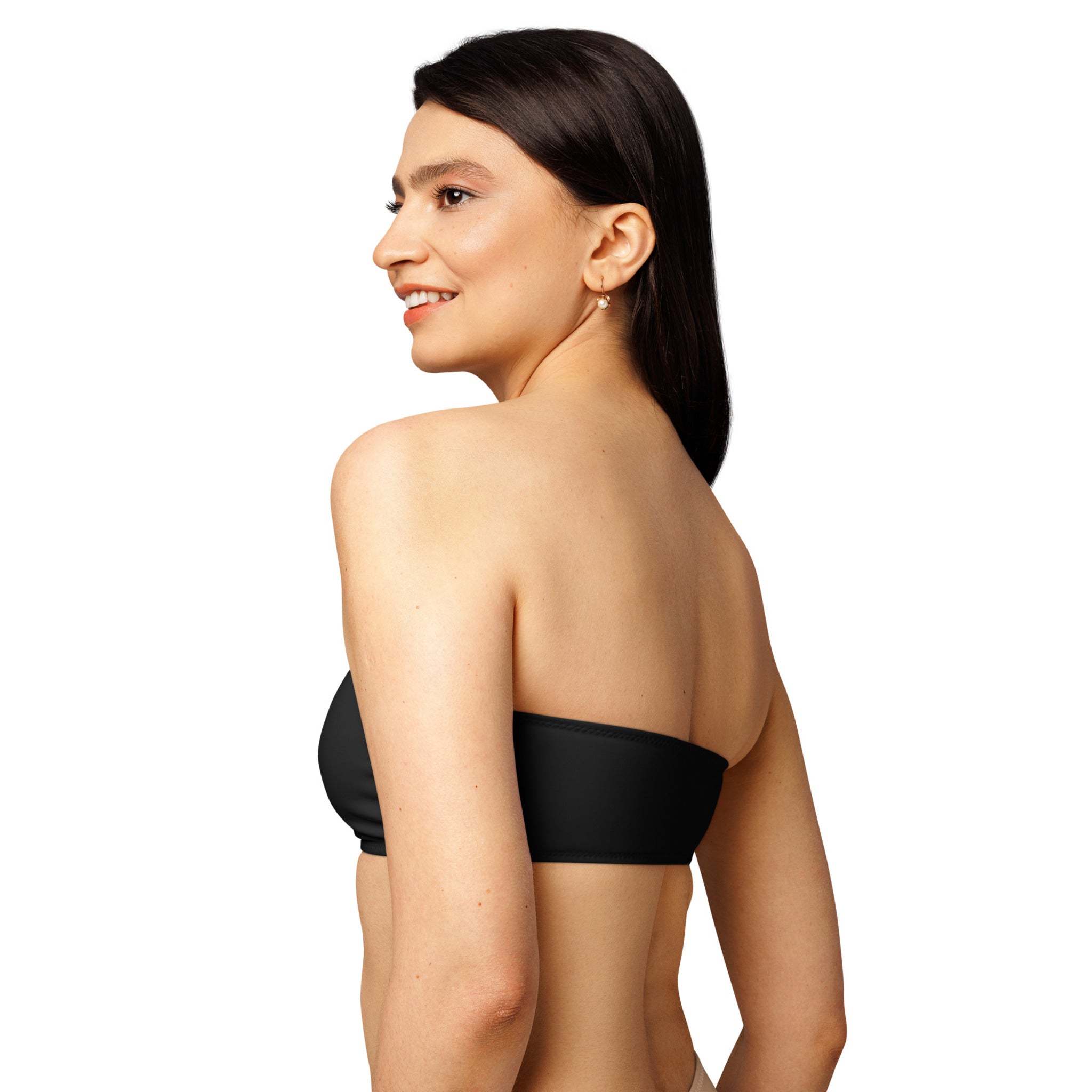 black bandeau bikini top