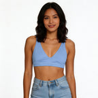 blue padded bikini top