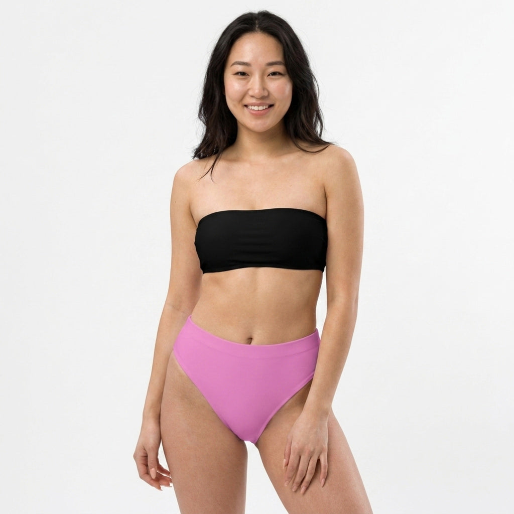 Pink High-Waisted Bikini Bottom