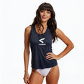 women's navy tank top