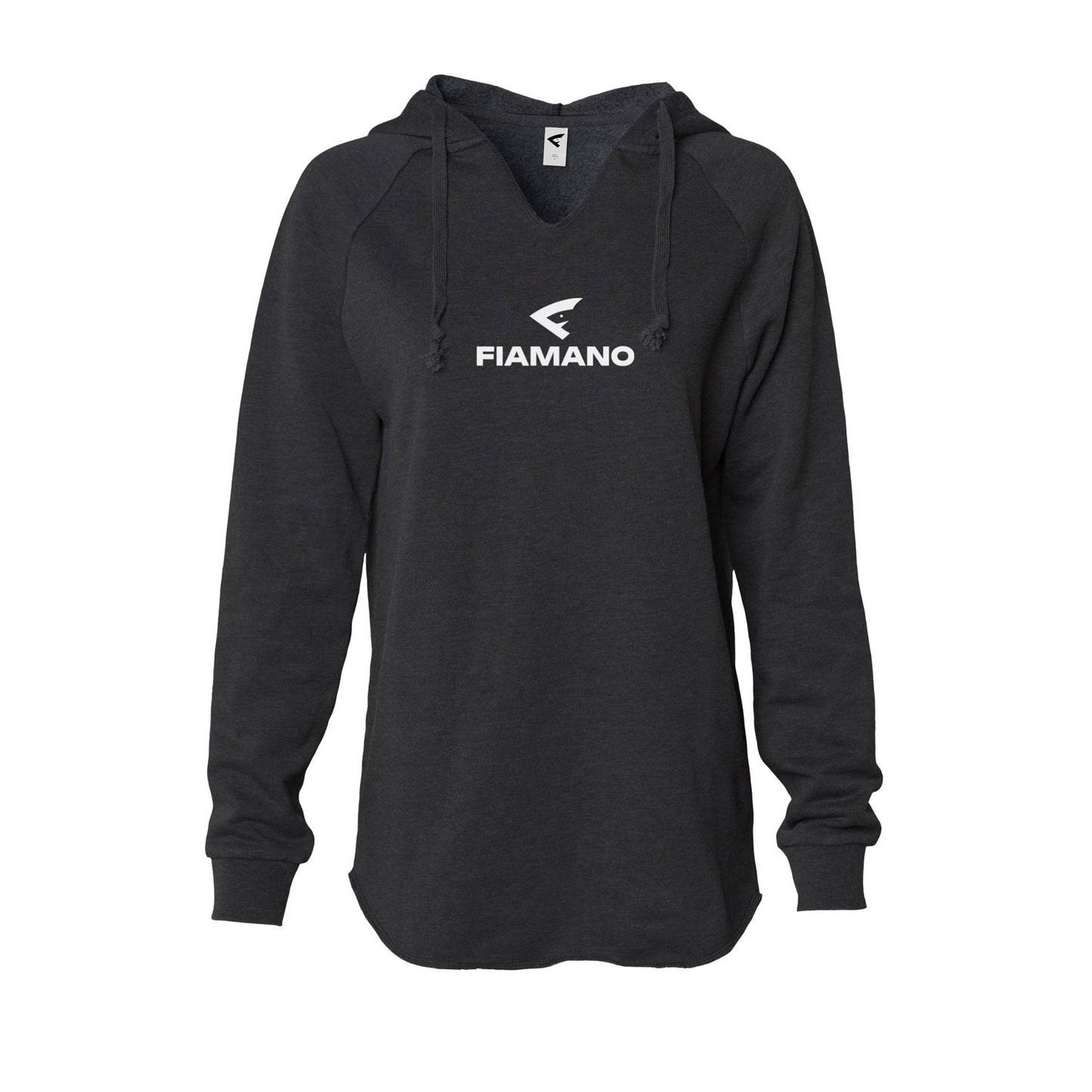 Women's Black Lightweight Hoodie with White FIAMANO Name & Logo