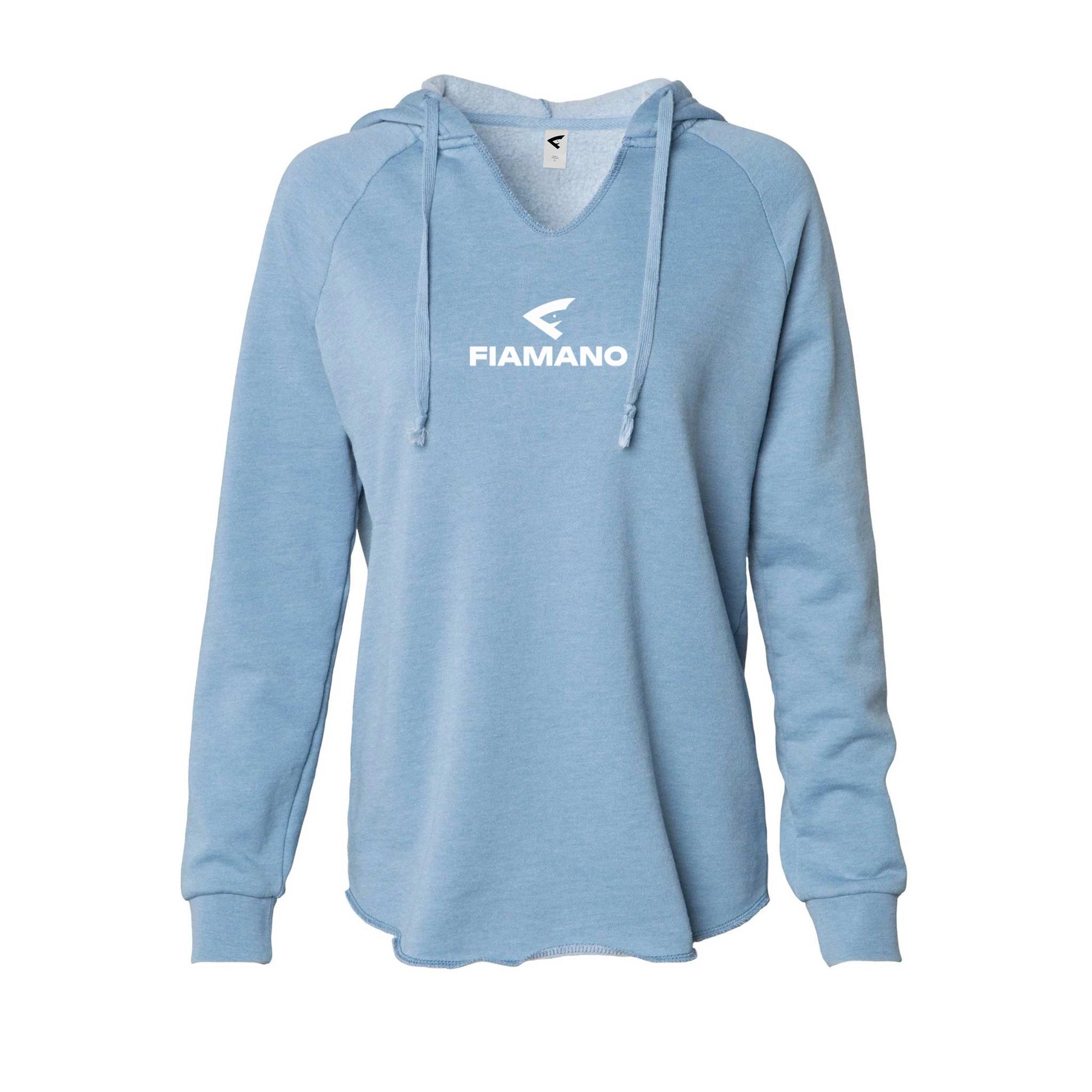 Women's Blue Lightweight Hoodie with White FIAMANO Name & Logo