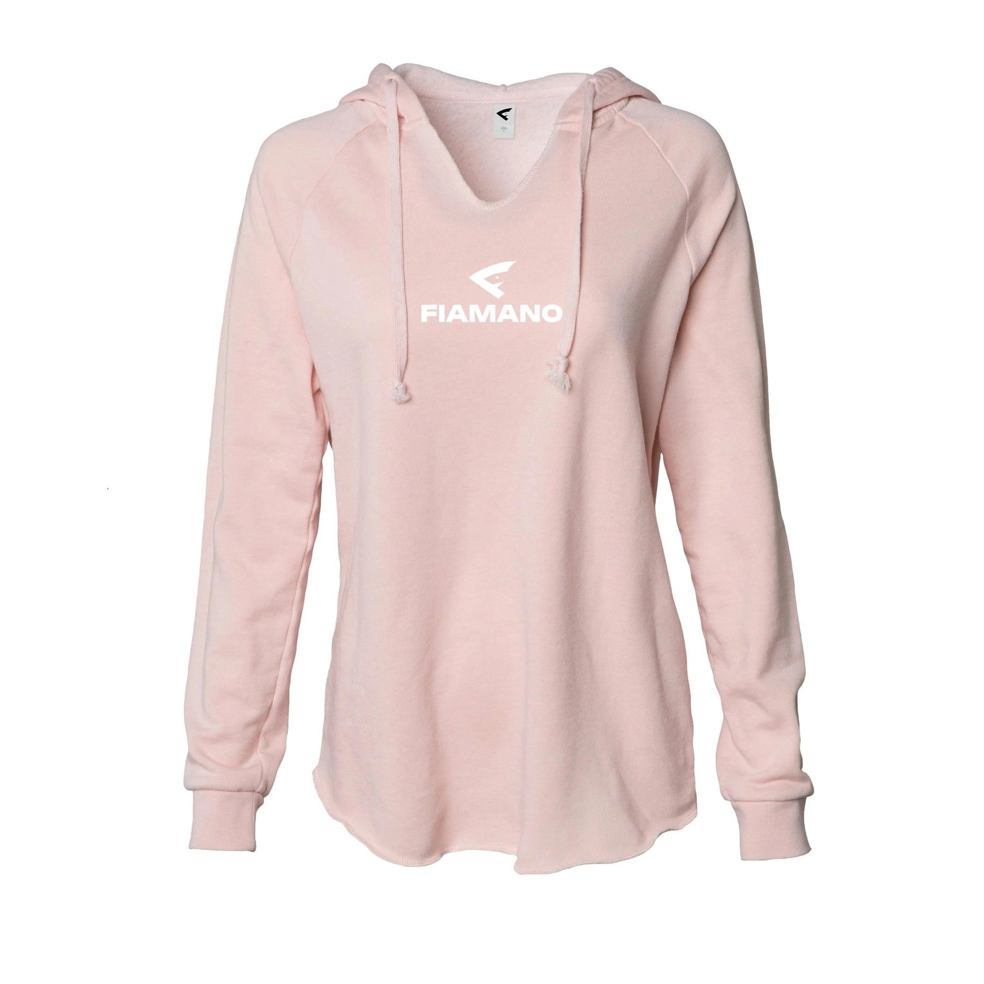 Women's Light Pink Lightweight Hoodie with White FIAMANO Name & Logo