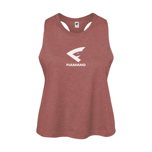 Women's Mauve Racerback Tank Top with White FIAMANO Name & Logo