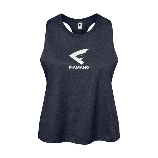 Women's Navy Blue Racerback Tank Top with White FIAMANO Name & Logo