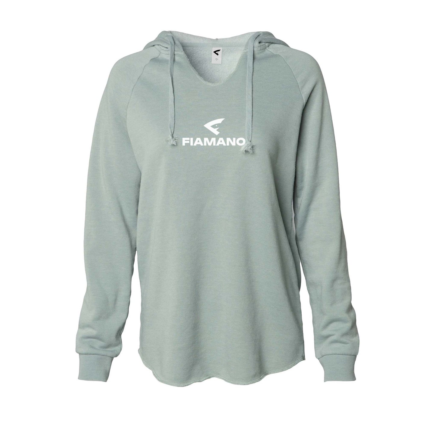 Women's Pastel Green Lightweight Hoodie with White FIAMANO Name & Logo