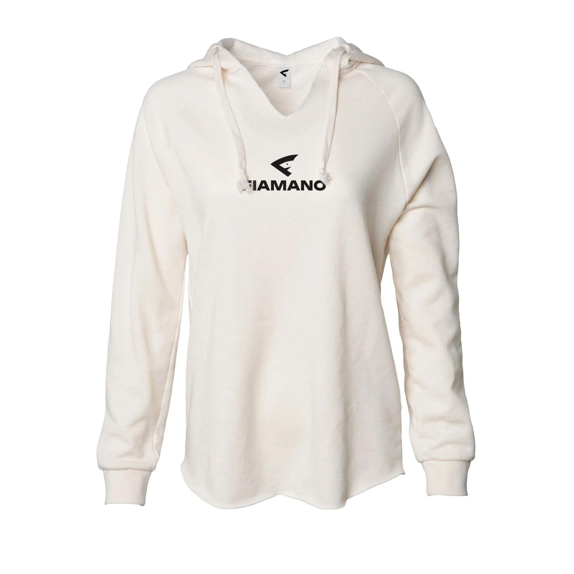 Women's White Lightweight Hoodie with Black FIAMANO Name & Logo