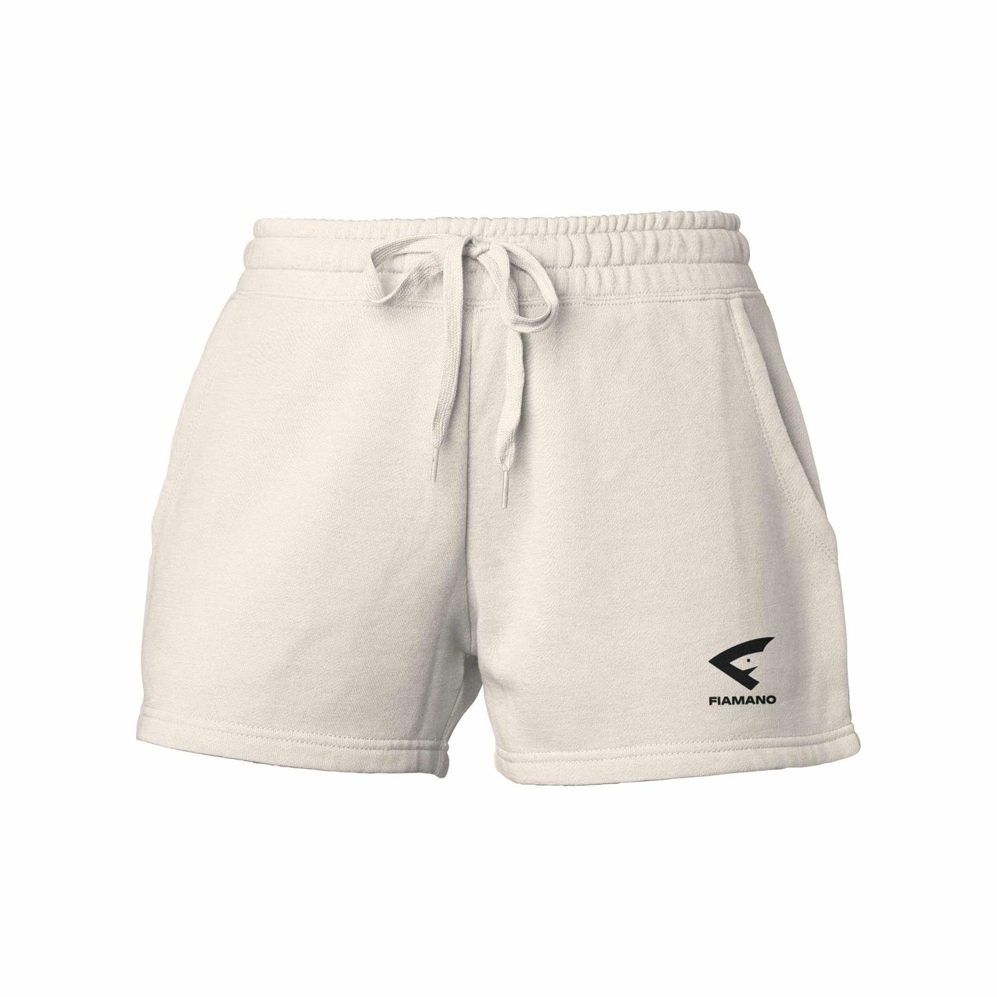 Women's White Shorts with Black FIAMANO Name & Logo