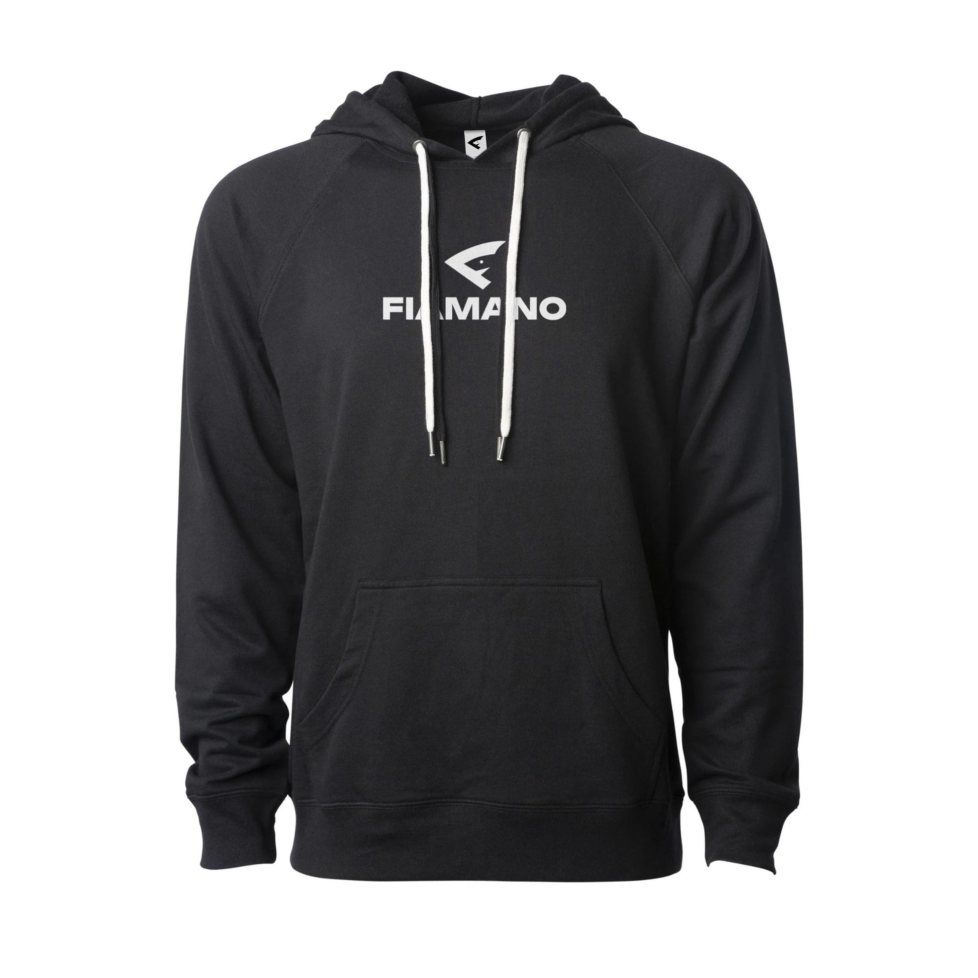 Men's Black Lightweight Hoodie with White FIAMANO Name & Logo