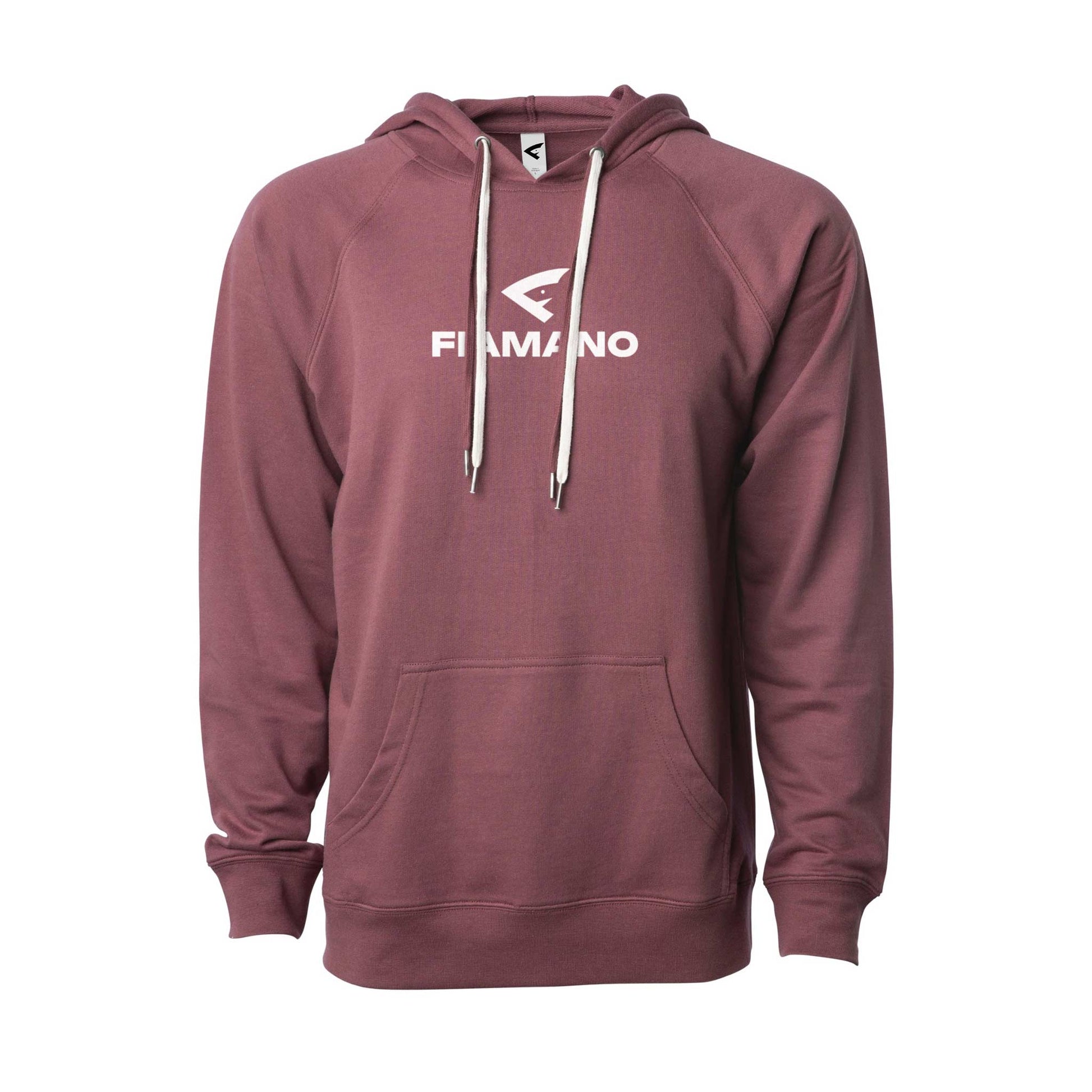 Men's Burgundy Lightweight Hoodie with White FIAMANO Name & Logo