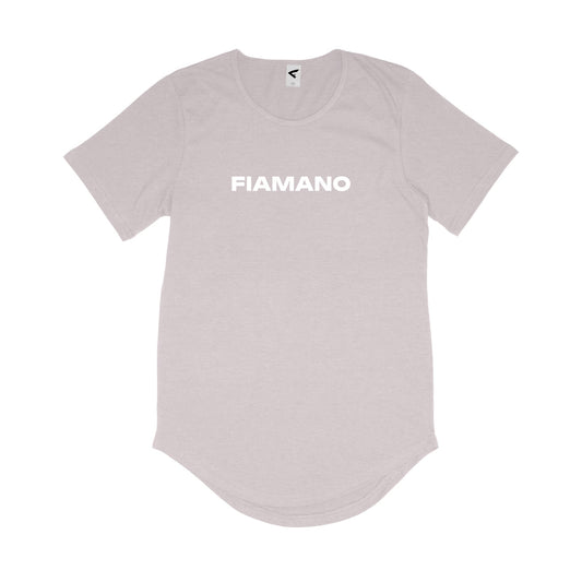 Men's Grey Curved Hem T-Shirt with White FIAMANO Name