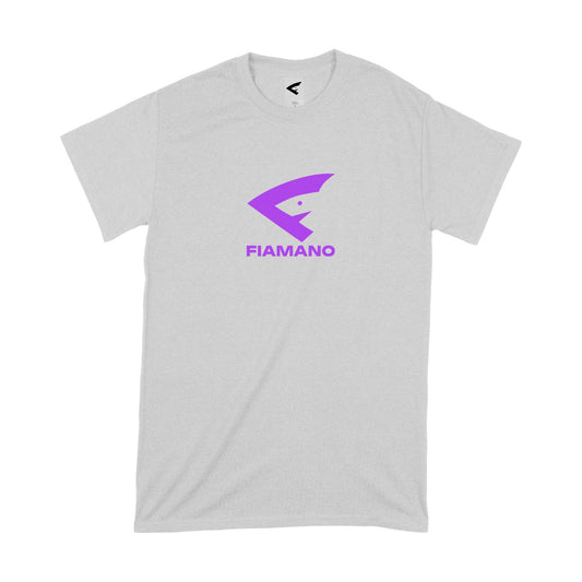 Men's Grey T-Shirt with Purple FIAMANO Name and Logo