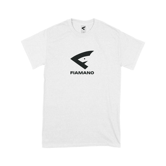 Men's White T-Shirt with Black FIAMANO Name and Logo