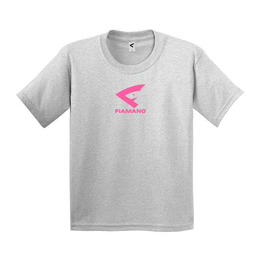 Children's Grey T-Shirt with Pink FIAMANO Name & Logo