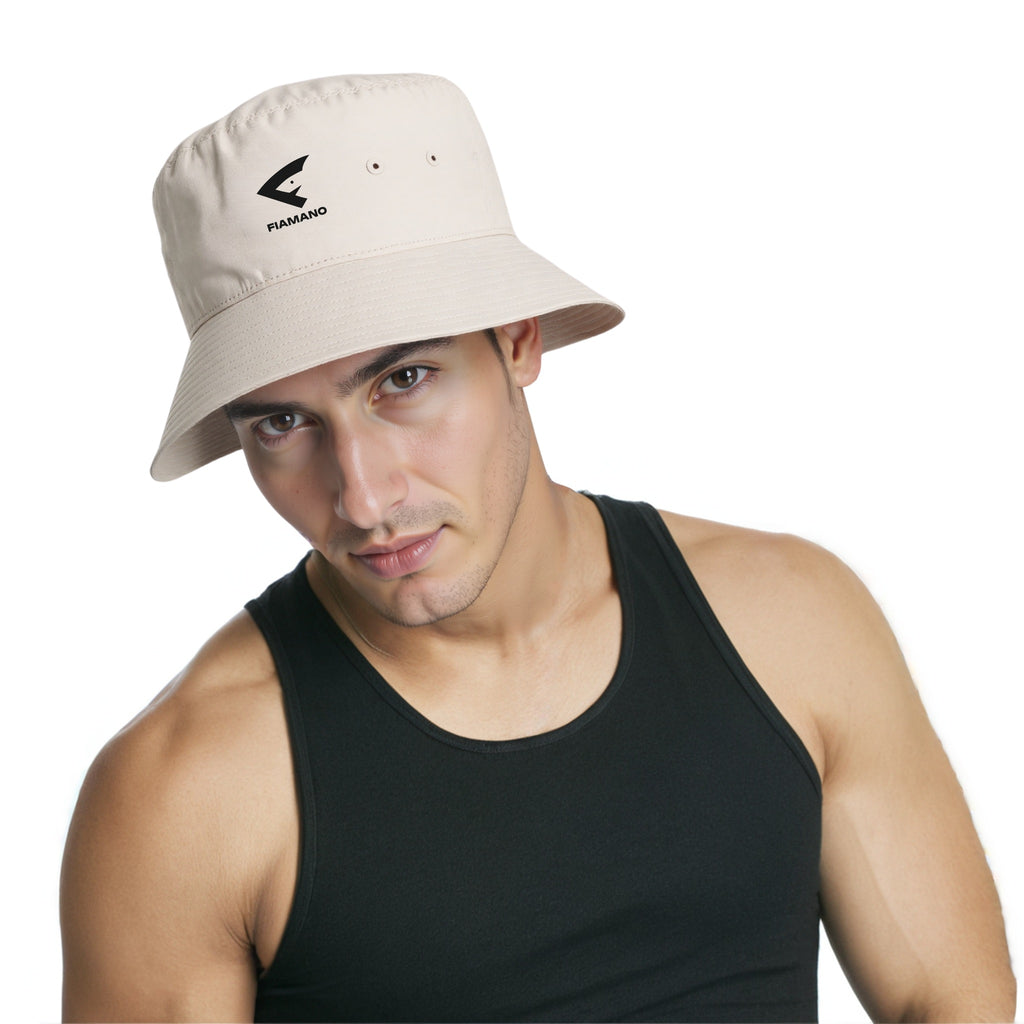 unisex sand color bucket hat